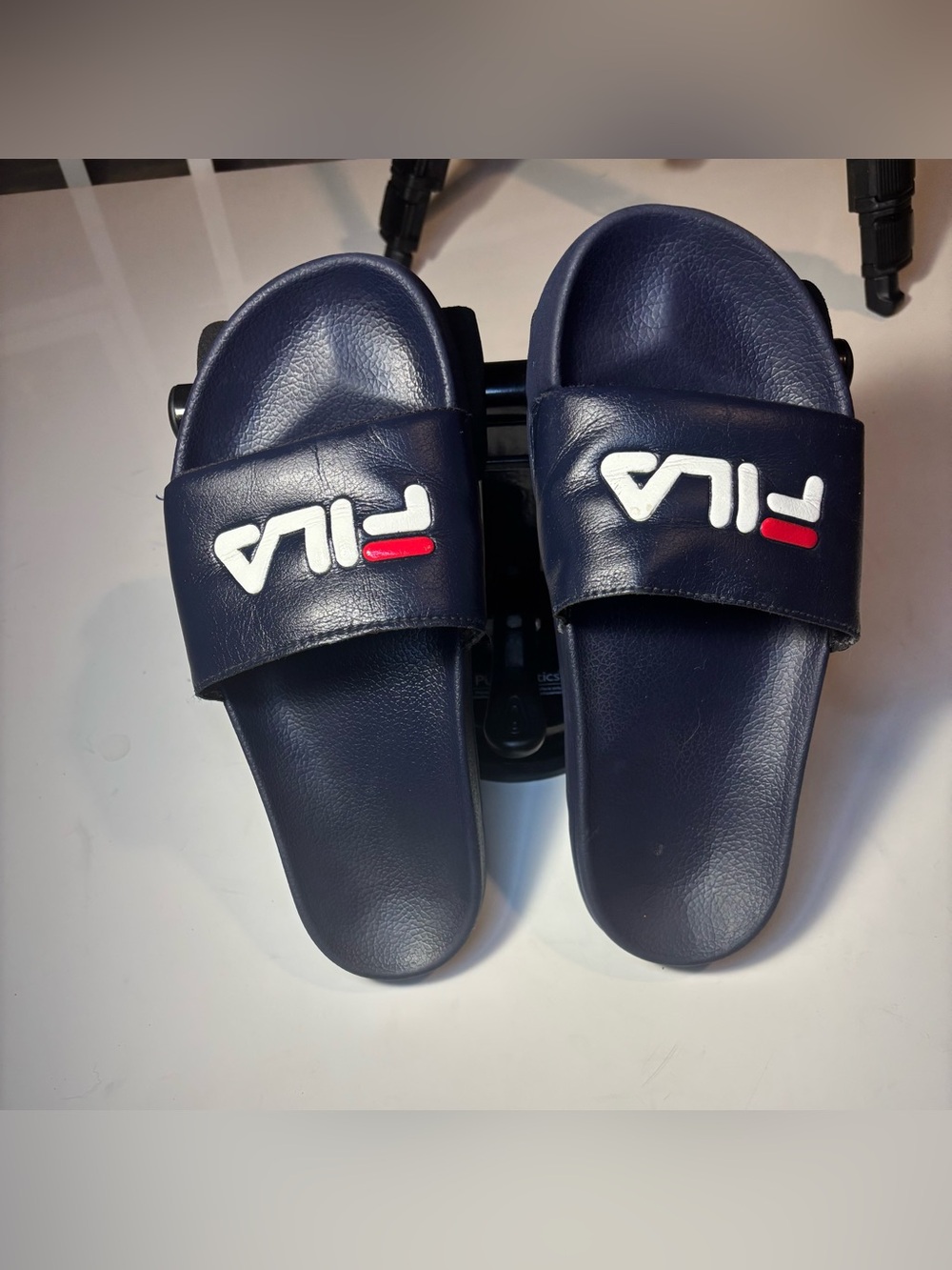 FILA Women’s Navy Slide Sandals with Logo